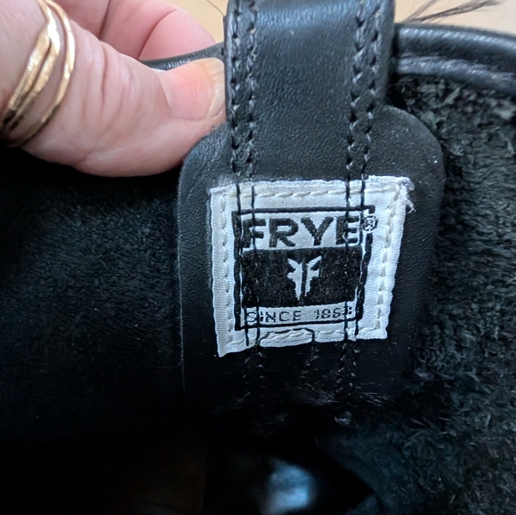 Frye Harness Boots 12R Black Leather Size 8 1/2 Womens - Picture 4 of 7